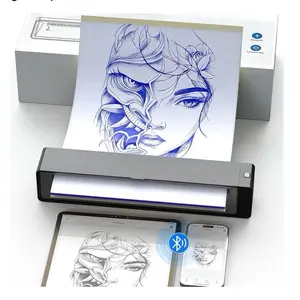 Wormhole Tattoo Stencil Printer Wireless Bluetooth Portable Tattoo Printer Compatible with Phone & PC for Artists and Beginners - Dark Gray