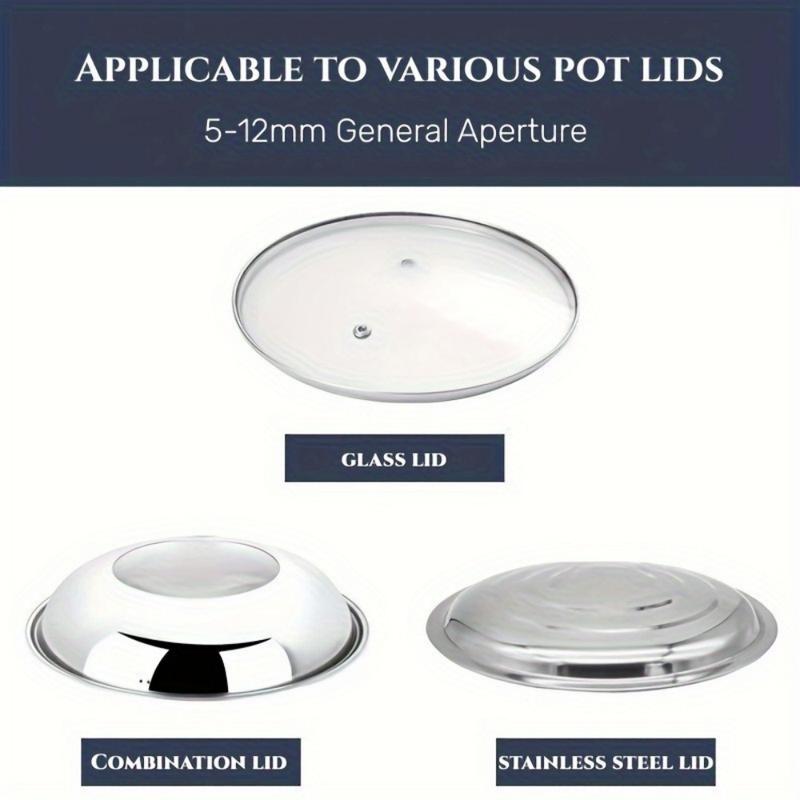 2pcs Stainless Steel Pot Lid Handle Set with Silicone Heat-Resistant Grip and Installation Screws - Cookware Replacement Top Handle, Durable Pot Lid Accessories for Kitchen Cooking Equipment