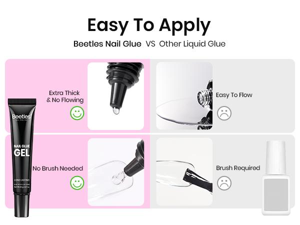 Beetles Tipex Instant Apex Nail Tips Thick Acrylic Nail Set for Flat Nails Manicure Stiletto Square Almond Coffin Nail Tips Nail Art DIY Gift for Women