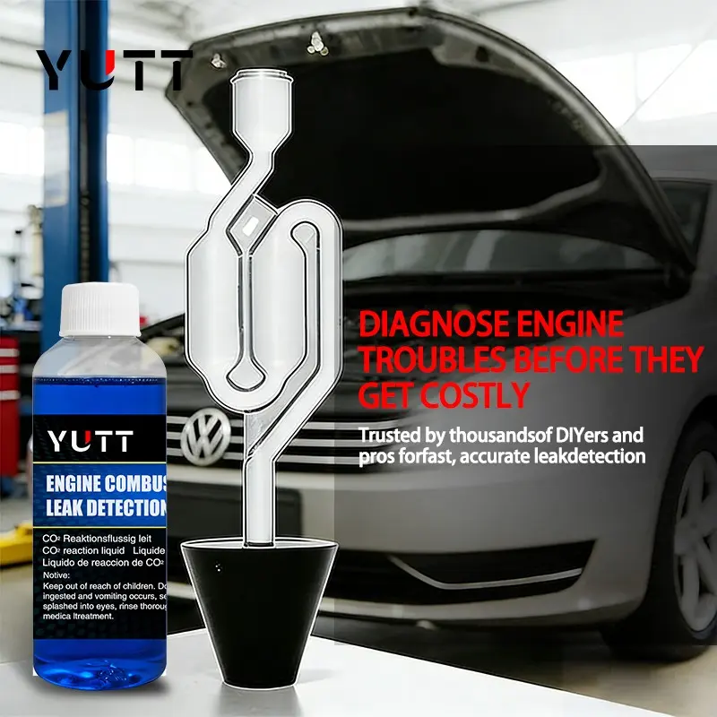 Yutt Cylinder Head Gasket Leak Test Kit, Automotive Maintenance Tools, Co2 Burn Leak Detection, Universal for All Cars and Motorcycles, 50 Tests Included