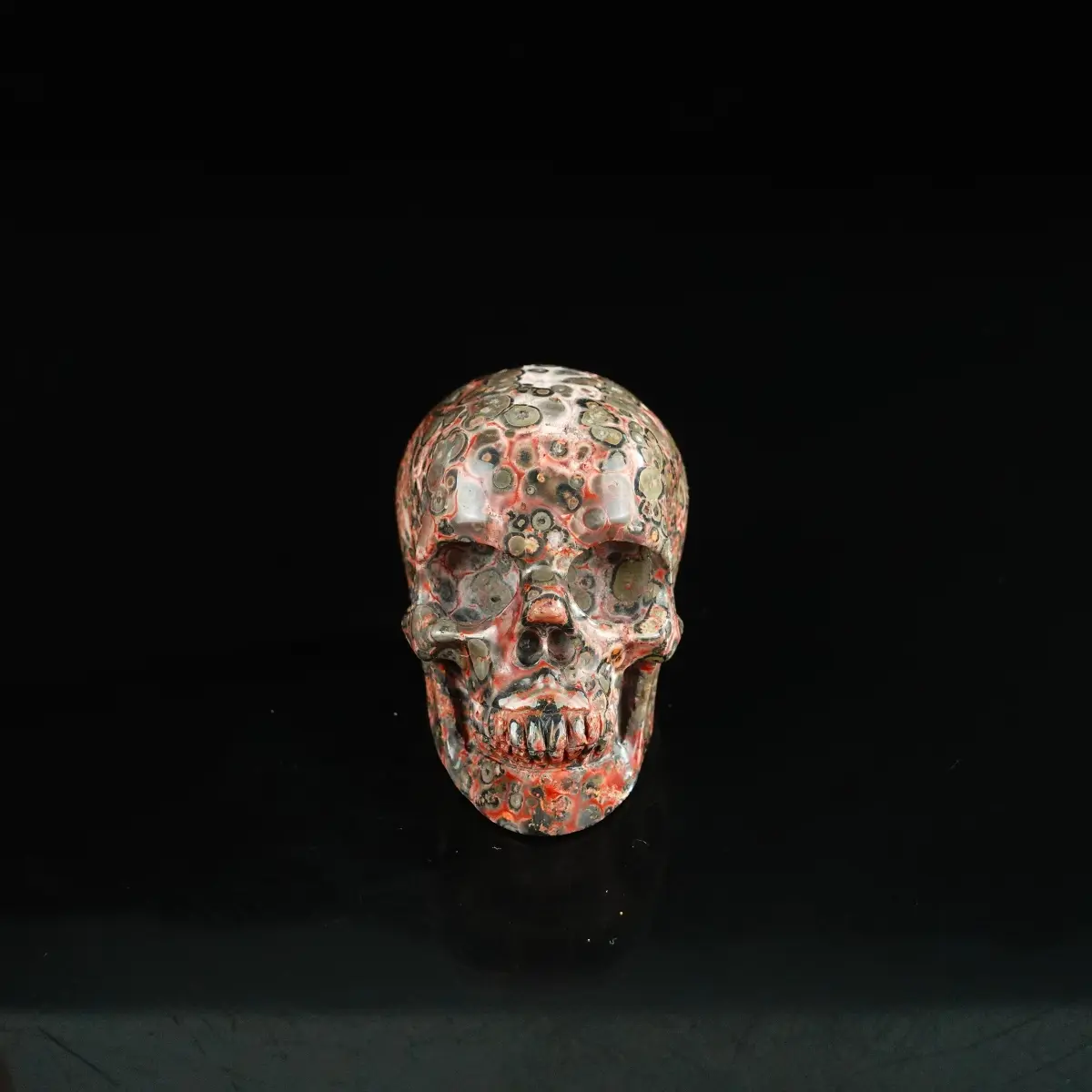 Gift Red Leopard skin stone  SKULL 2.2inch 3 inch 4.5inch  Skull ,Realistic,Crystal Healing,Fine Sculpture