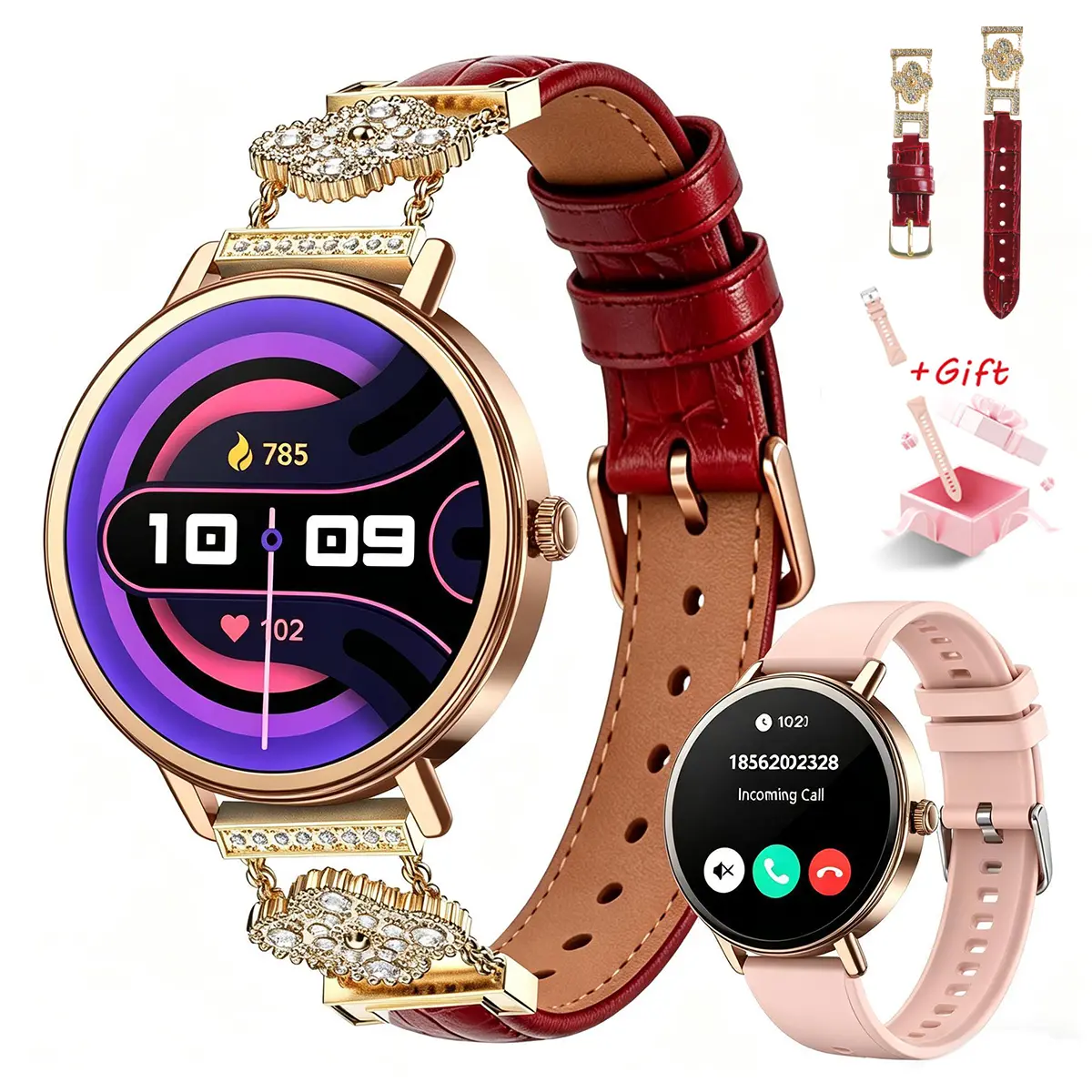 Women’s Smart Watch , Make/Answer Calls, Blood Oxygen Monitor & Multi-Sport Fitness Tracking，HD Display,Activity Tracker & Long Battery Life for Daily Wear,100+ Sports Modes