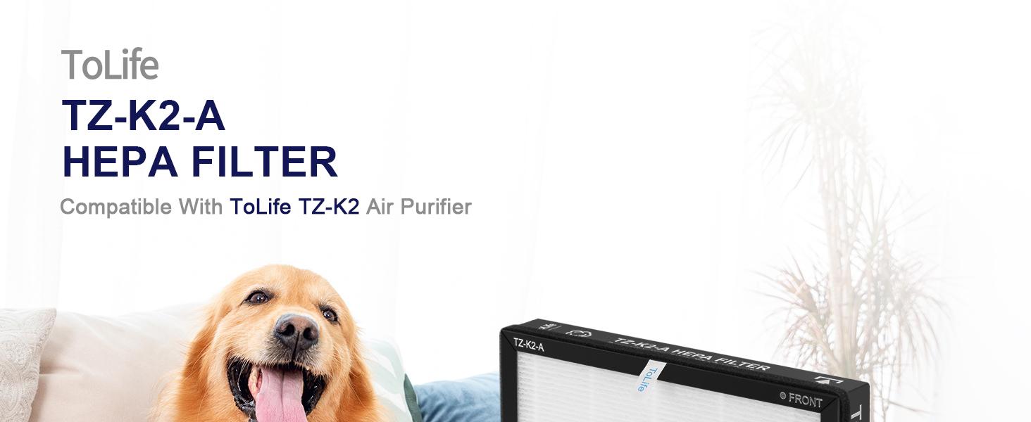ToLife TZ-K2 Air Purifier Replacement Filter - 3-in-1 HEPA High-Efficiency Activated Carbon Filter - TZ-K2-A - Single Pack - White