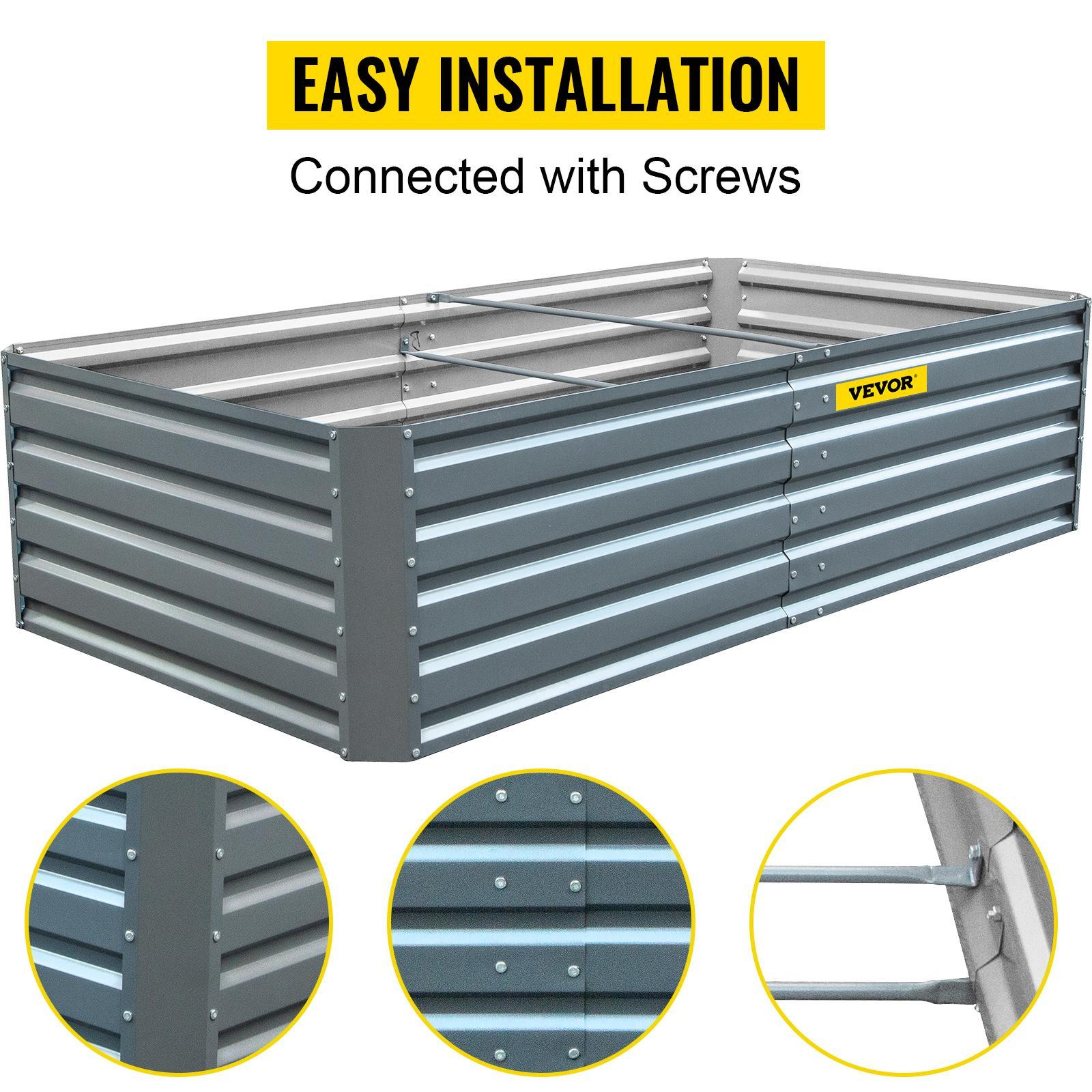 VEVOR Galvanized Raised Garden Bed 80" x 40" x 19" Metal Planter Box,  Gray Steel for Growing Vegetables, Flowers, Flowers, Herbs, and Succulents VEVOR Super Brand Day