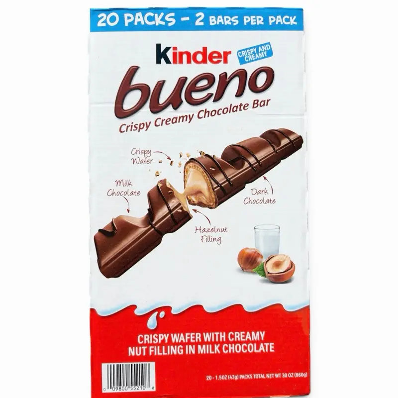 Kinder Bueno 20 packs - Crispy Creamy Chocolate Bar