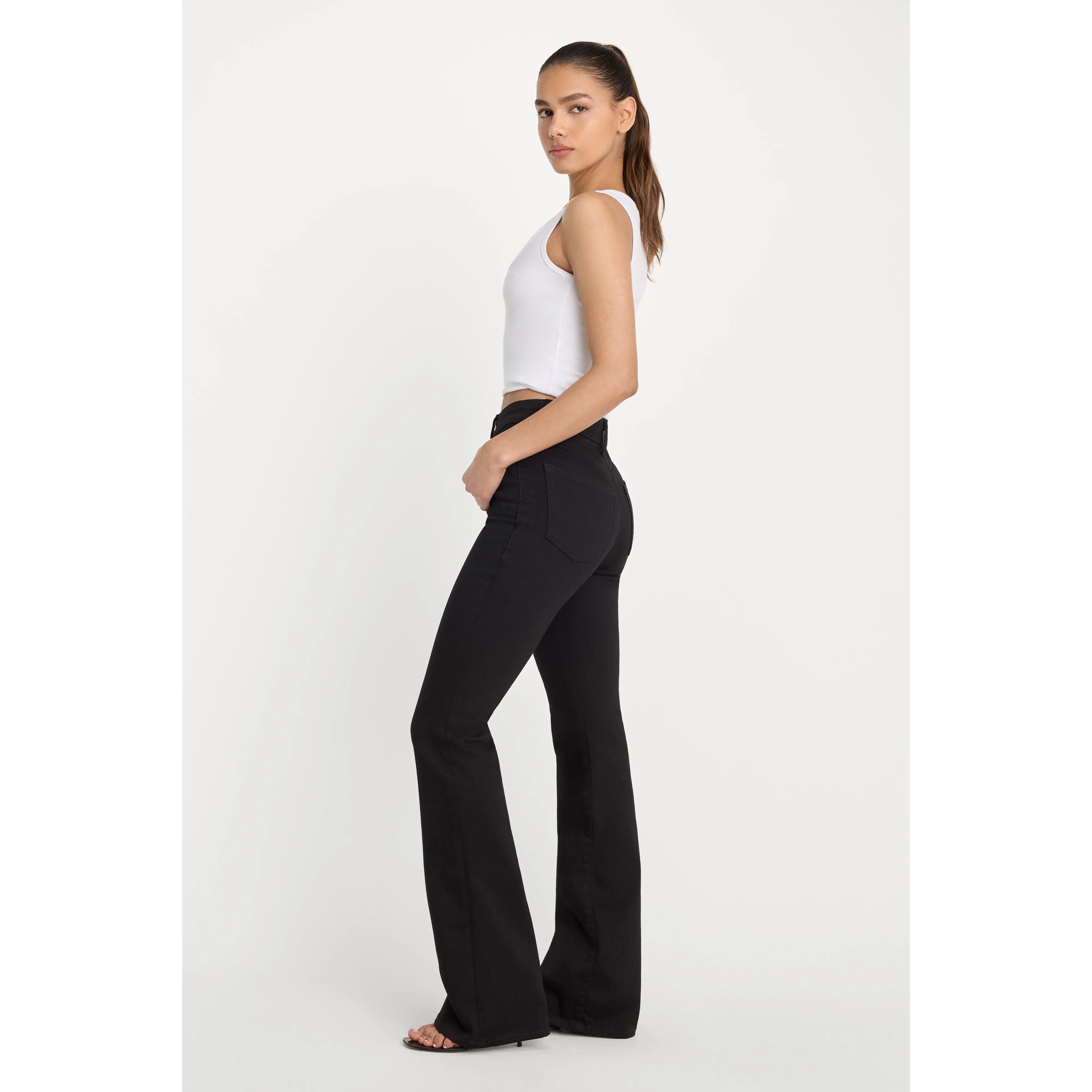 NEVER FADES GOOD CLASSIC SLIM BOOTCUT JEANS | BLACK