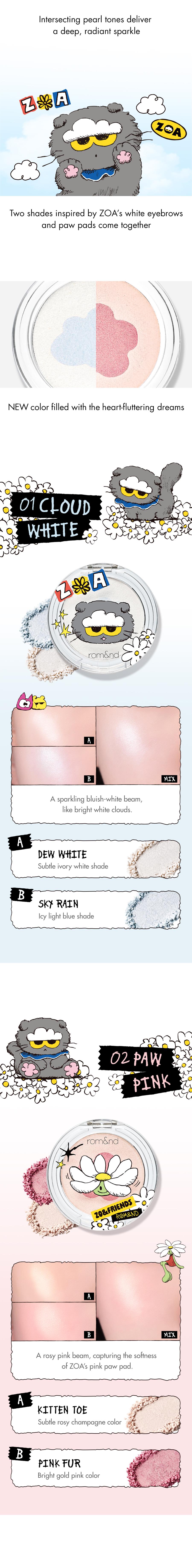 [rom&nd Official Shop] rom&nd X ZO&FRIENDS (ZOA TINT DIY SET, THE JUICY LASTING TINT, GLASTING MELTING BALM, GLASTING COLOR GLOSS, DUAL JELLY HIGHLIGHTER, JUICY ROLL CHEEK & MINI PUFF SET)