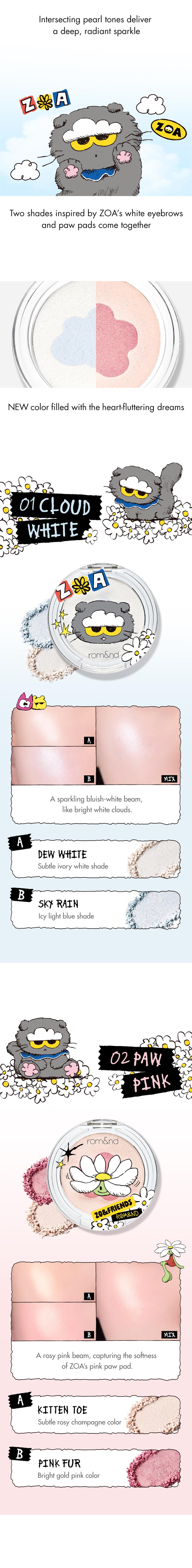 [rom&nd Official Shop] rom&nd X ZO&FRIENDS (ZOA TINT DIY SET, THE JUICY LASTING TINT, GLASTING MELTING BALM, GLASTING COLOR GLOSS, DUAL JELLY HIGHLIGHTER, JUICY ROLL CHEEK & MINI PUFF SET)