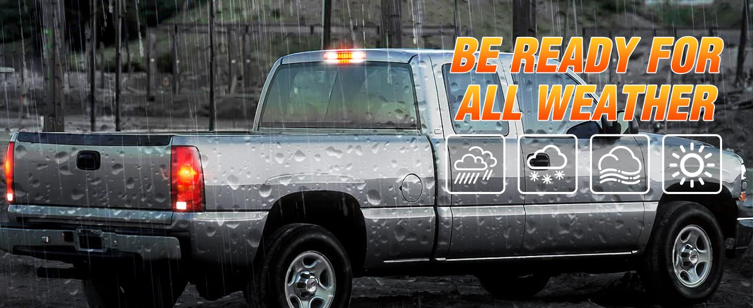 Nilight Third Brake Light Tail High Mount 3rd Stop Cargo Reverse Lights Red Lens Compatible with Chevy GMC C/K Series 1500 2500 3500 1988-2000 Chevrolet Blazer 1992 1993 Chevy Silverado 1994-1998