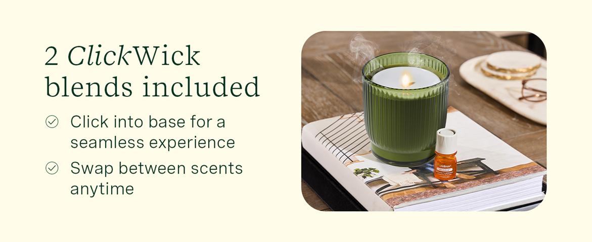 Lifelines Flameless Candle Essential Oil Diffuser Bundle with 2 ClickWick Essential Oil Blends - FREE SHIP Lifelines Flameless Candle Essential Oil Diffuser Bundle with 2 ClickWick Essential Oil Blends - FREE SHIP