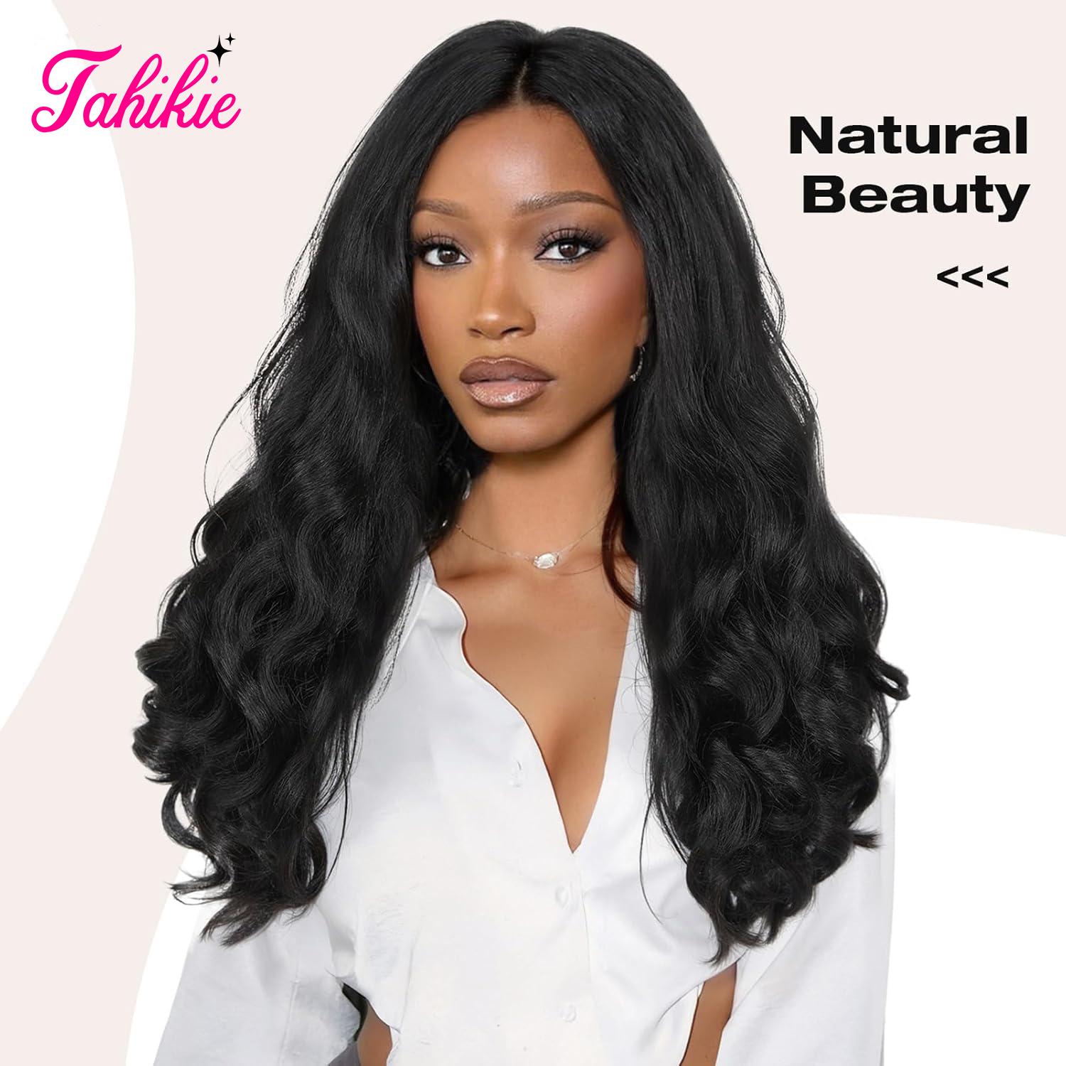 Tahikie 250% Density V Part Yaki Loose Body Wave Wigs No Leave Out Real Human Hair For Women Wear&Go Upgrade U Part Wig Natural Black Brazilian Hair #TikTokShopHolidayHaul #SummerVibes