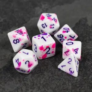 Color Change Purple Splatter Dice Set
