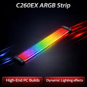 DICHEN Custom C260EX ARGB Neon LED Strip Viral PC Build Upgrade ​   for Motherboard 24-PIN GPU Extension Sync with Aura Mystic Light ASUS MSI |   Trending ​   RGB Light Kit for Gaming Desktop Aesthetic Mods