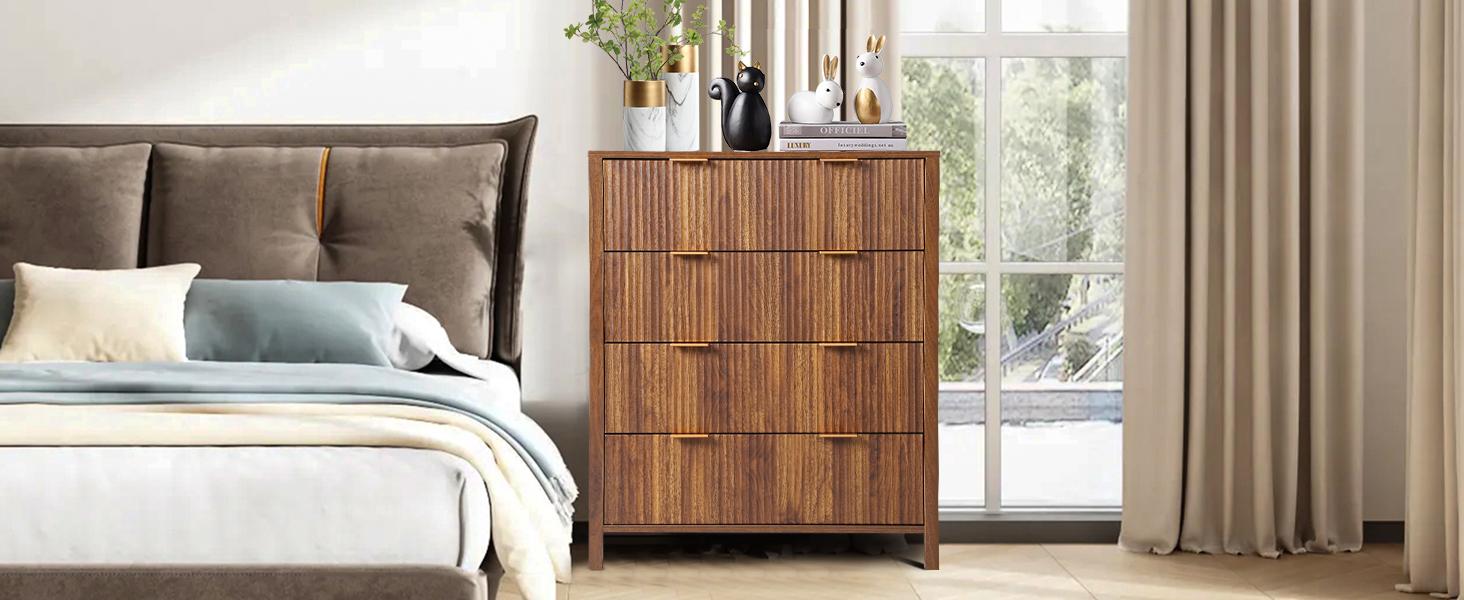 Giratree 4 5 Drawer Dressers for Bedroom, Modern Closet Chest of Drawers with Waveform Fluted Panel, Large Wood Storage Dresser Organizer for Nursery Bedroom Living Room Hallway Closet Giratree 4 5 Drawer Dressers for Bedroom, Modern Closet Chest of Drawers with Waveform Fluted Panel, Large Wood Storage Dresser Organizer for Nursery Bedroom Living Room Hallway Closet