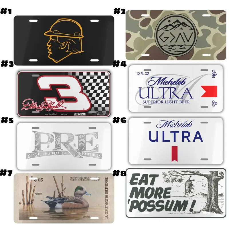 Retro Vintage Eat More Possum God Is Greater Than High And Low Ultra Michelod Dale 3 Young Dolph Duck Stamp License Plate Aluminum Vanity Tag for US Vehicles Made in USA with Pre Drilled Holes for Easy Installation