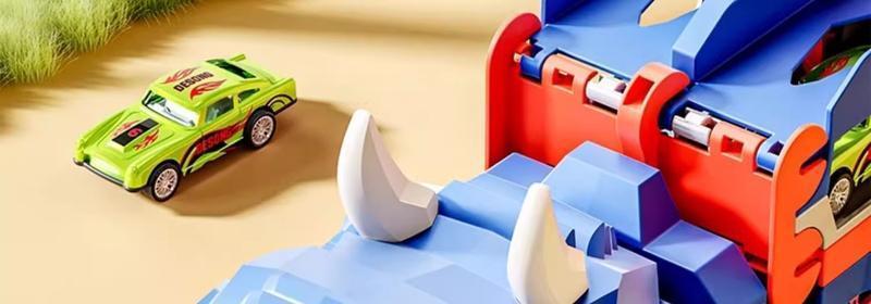 Dino Car Carrier Playset – Transforming Dinosaur Transport Truck with 12 Mini Die-Cast Cars, Launch Ramps & Storage, Toddler Toy for Ages 3–6 Transforming Dinosaur Transport Truck