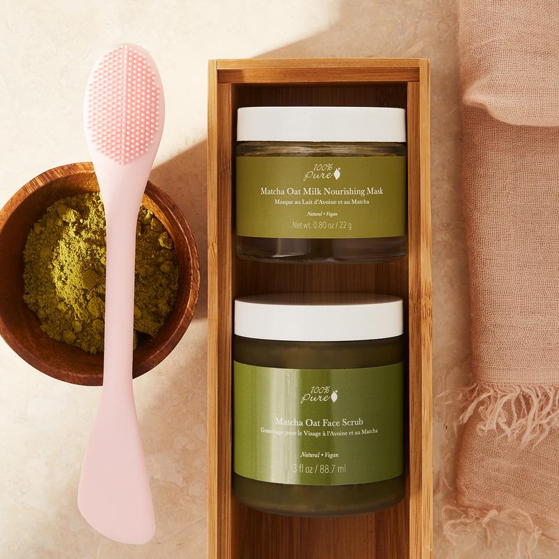 100% PURE Nourishing Matcha Oat Face Scrub With Antioxidants & Caffeine