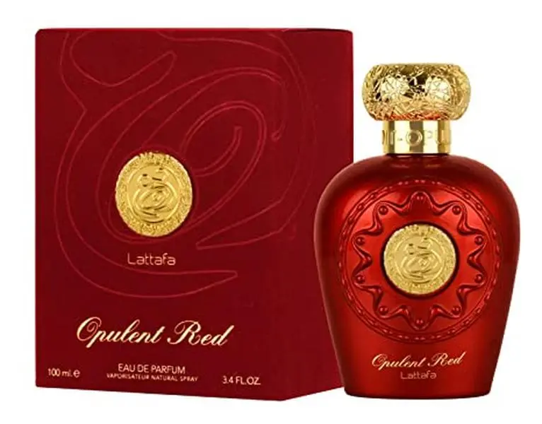Lattafa Opulent Red EDP - 100ml (3.4 oz) Caramel Herbal Scented Unisex Fragrance, Floral Aroma, Daily Use, Includes Pack