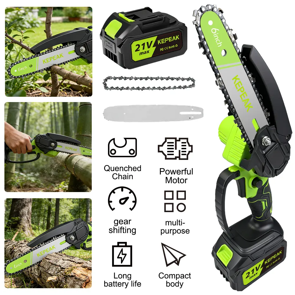 6 Inch Electric Cordless Mini Chainsaw, Portable Handheld Chain Saw ...
