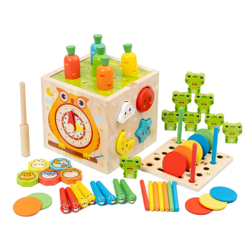 Montessori Wooden Sensory Shape Sorting Toy - Kids Toys, 1-3 Year Old Toddler Educational Fine Motor Skills Game, 1st Birthday Gift Ideas, Home & Party Supplies with Wooden Pieces