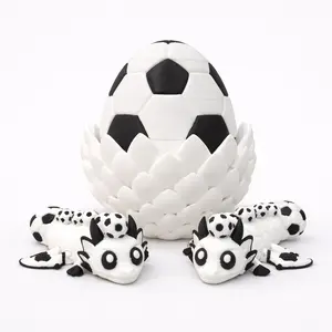 Soccer Dragon Egg Collectible – Mini Sports Desk Decor Figurine for Soccer Fans, Unique Gift for Men and Boys