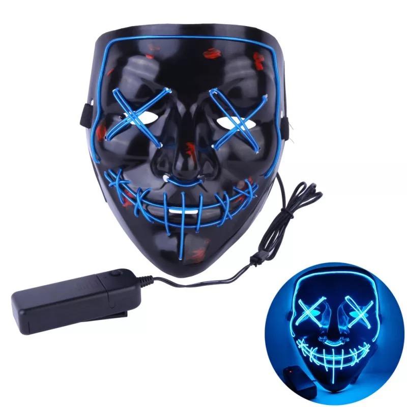 Halloween Clubbing Light Up LED Mask Costume Rave Cosplay Party Purge 3 Modes