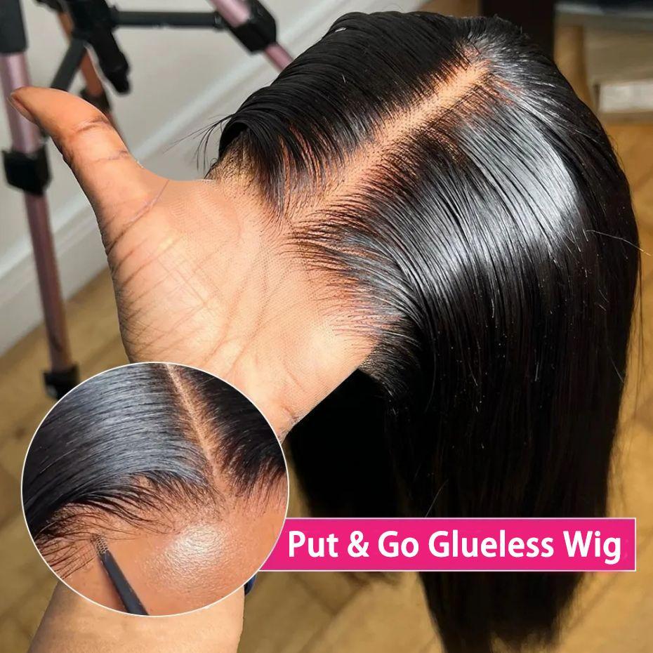 Bling Hair Glueless Pre-Cut Lace Wig 9x6 7x5 6x4 Real Human Hair Wigs Bone Straight 150% Density HD Transparent Pre Cut Lace Closure Wig Easy To Go No Glue
