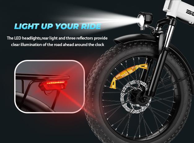 WINDHORSE W4A Foldable Electric Bike, Peak 983W Motor Ebike, 55-70 Miles & 20 MPH, 48V Removable Battery, 20" Fat Tire All-Terrain Electric Bicycle for Adults Teens with 7-Speed, Suspension