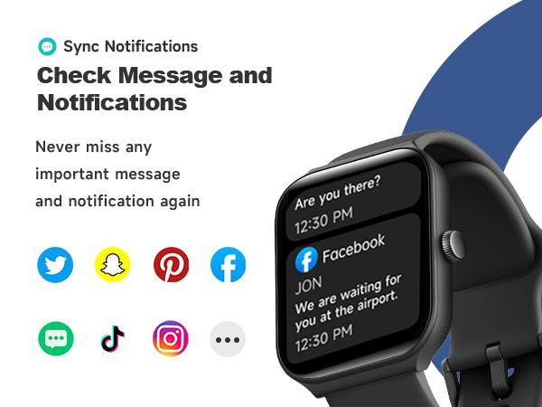 [Spring Deals] Tukio 1.69'' Touch Screen Smartwatch with Fitness Tracker Sleep Monitor Pedometer Stopwatch for Fitness Enthusiasts Holiday Gift Wearable Device