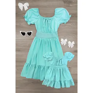 Mom & Me - Turquoise Ruffle Dress