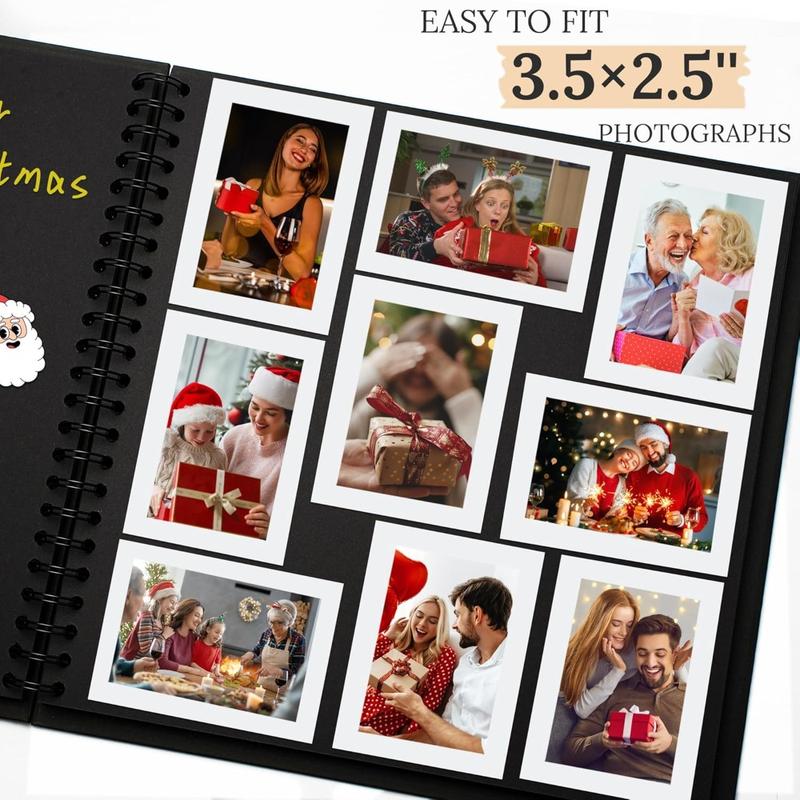 Scrapbook DIY Scrapbook Album Hardcover Kraft Paper Scrap Book Photo Albums 40 Pages Perfect for 4x6 / 5x7 Photos Memory Book for Family, Wedding  Valentine's Gift for bf