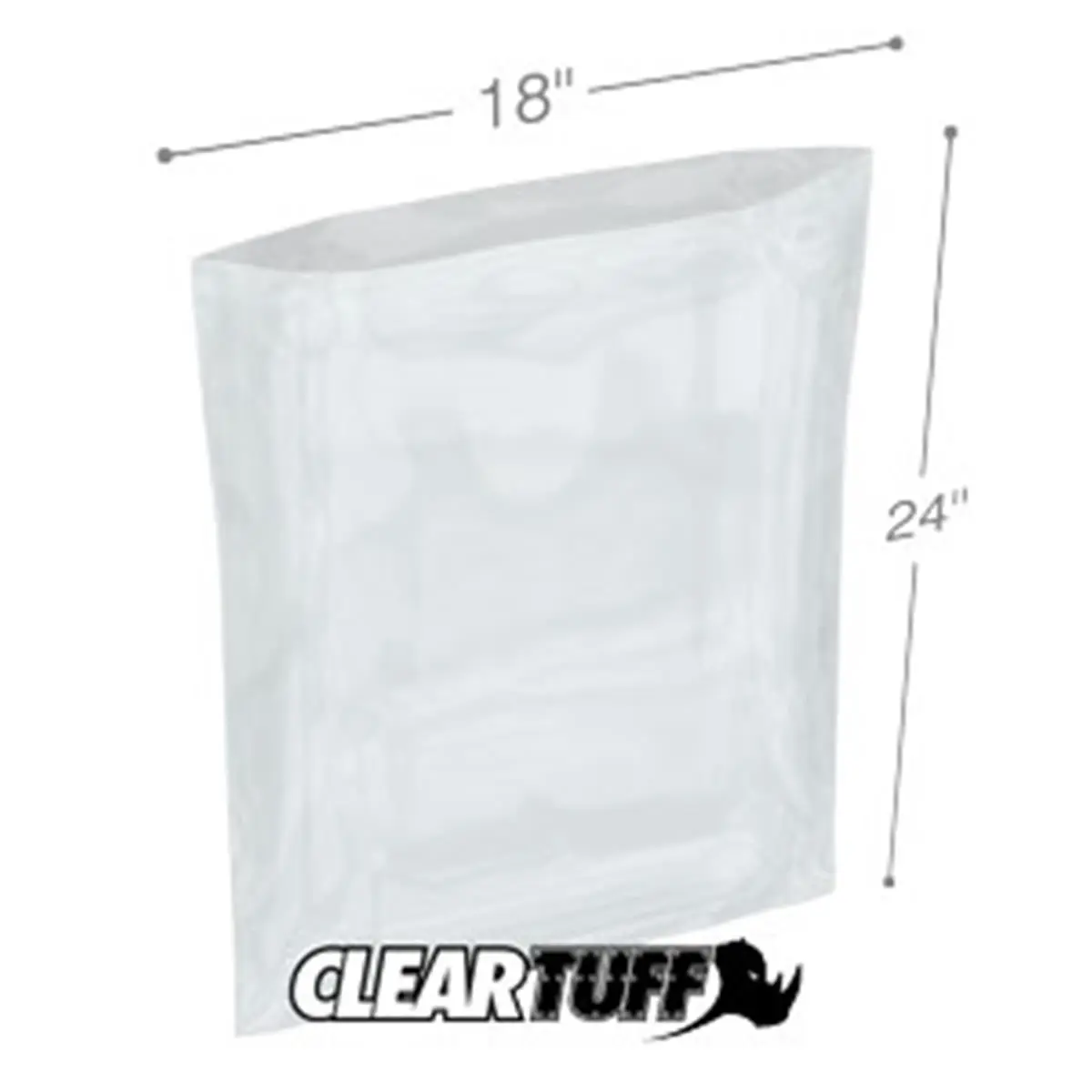 International Plastics  18 x 24 in. Clear Poly Bags, 0.002 Gauge - Case of 500, 500 Count, Open Top, Recyclable