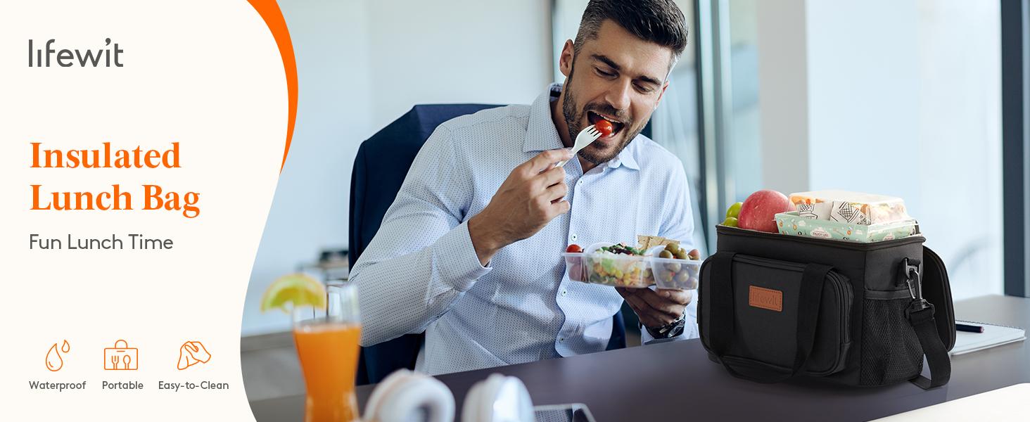 Lifewit Large Lunch Bag  Insulated Lunch Box Soft Cooler Cooling Tote for Adult Men Women Travel Essentials