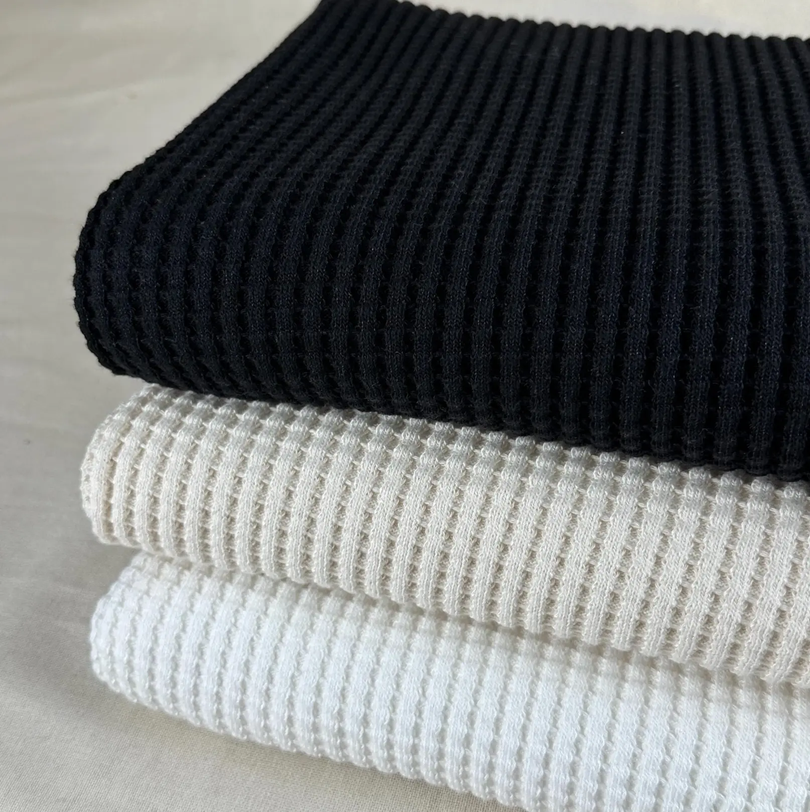 Premium-Quality Natural Waffle Thermal Fabric - Super Heavyweight Cotton-Tencel Blend, 675 GSM, 33 oz, Sold By The Yard (For Thermal Wear)