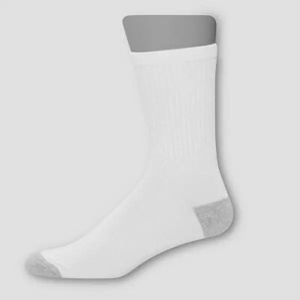 Hanes Men's Basic Casual Simple Lightweight Crew Socks, 20pk - Spandex-Polyester Fabric, White/Gray, Size 6-12, Menswear, Plain, Polyester Socks, Flexible Fit