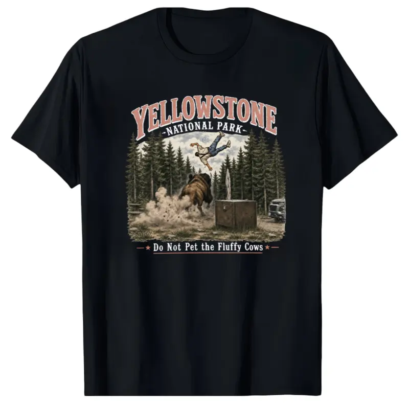 Do Not Pet The Fluffy Cows T-shirt, Comfort Colors Yellowstone National Park Shirt, Funny Summer Vacation Tee, Unisex Cotton Graphic Top