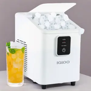 Igloo 26-lb Self-Cleaning Countertop Ice Maker Compact Stylish Design High Ice Production Fast 8 Cylinder Ice Cubes Easy Operation LED Indicator Lights