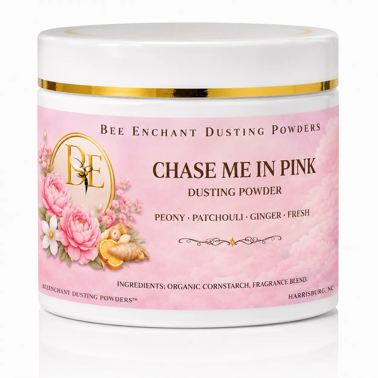 Bee Enchant’s Chase me in Pink Custom Body Dusting Perfume Powder- Scented - Finely Milled powder Talc-Free Fragrance Vanilla Daily- Natural Shower Powder Cosmetic-body powder- perfume powder