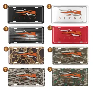 SITKA Hunting Logo License Plate – Aluminum Car Tag in Black, White, American Flag & Camo | Perfect Gift for Duck Hunters, Truck Car Tags, Gifts for Him, Tag for Car, Car Accessories