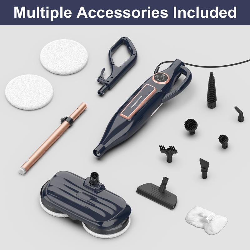 [FebFaves]DEVOAC 10-in-1 Electric Steam Mop with Detachable Handheld Steamer Lightweight for Walls Floors,Tiles Tackles Grease&Sticky Messes,Steam Cleaner For House, Multi-Accessories Portable Cleaning
