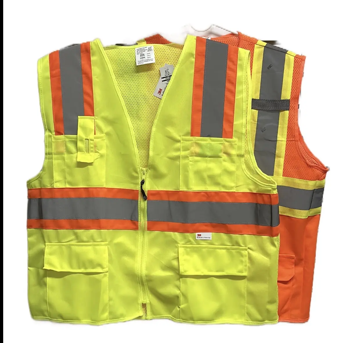 High-Visibility Reflective Sleeveless Class 2 Safety Vest, Work Safety Gear for Construction & Home Improvement Security Equipment