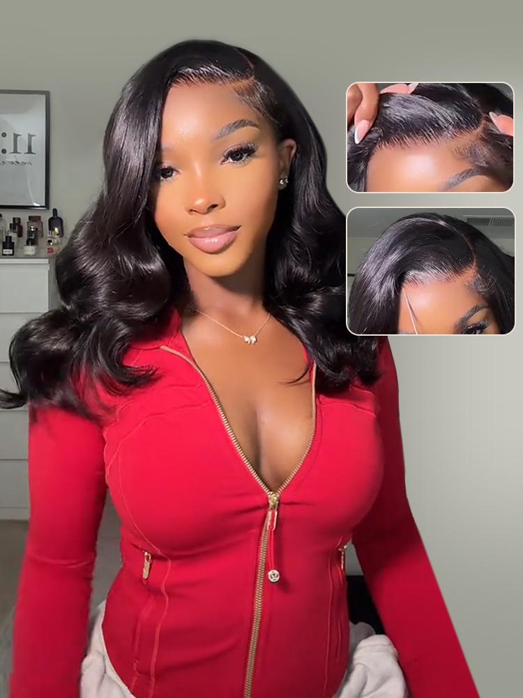 West Kiss 250% Density Right Side Part Glueless LayerCut Wig 6x8 Lace Closure Wig Body Wave Pre Cut Pre Bleached Ready Go Wigs