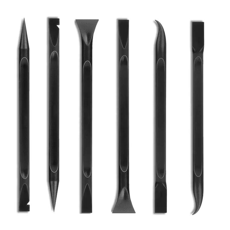 DABATR Car Detailing Pick Set for Car Detailing Kit, Safe Automotive Tool Set for Cleaning, Plastic Picks with 6 Cleaning Heads, Interior and Exterior Use, 6 Pack, Black