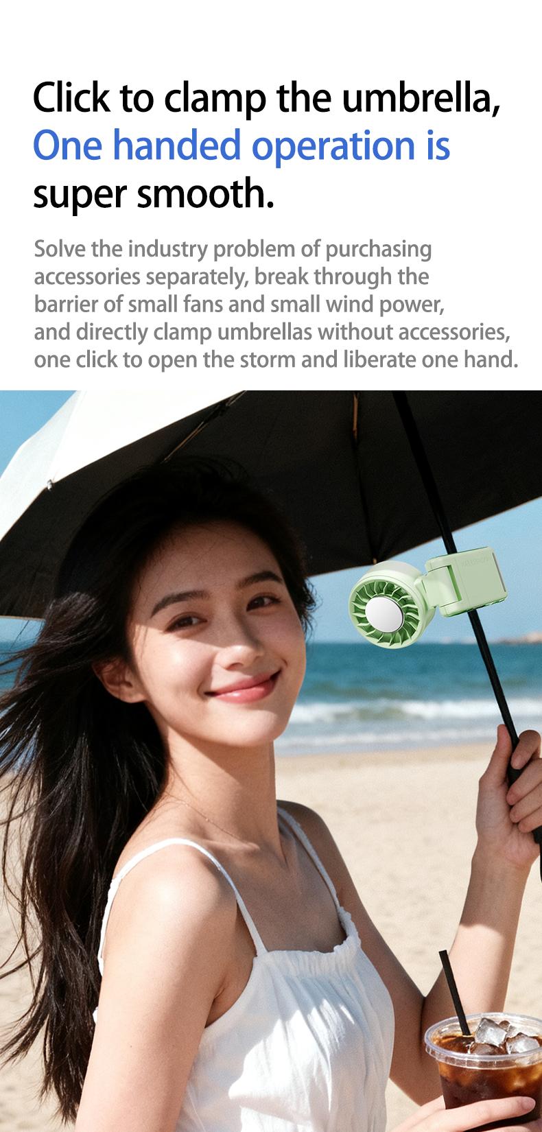 SWEETFULL 3-in-1 Clip & Ice Turbo Fan | 5 Speeds, Battery-Powered 360°+180° Rotatable for USA-Canadian Cup, Outdoor Adventures, Travel & Beach