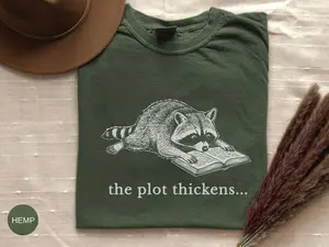 Comfort Colors Bookish Raccoon Shirt, Funny Trash Panda Reading Tee, Fantasy Mystery Book Lover Gift, Bookish Raccoon Shirt, Funny Trash Panda Reading Tee, Fantasy Mystery Book Lover Gift