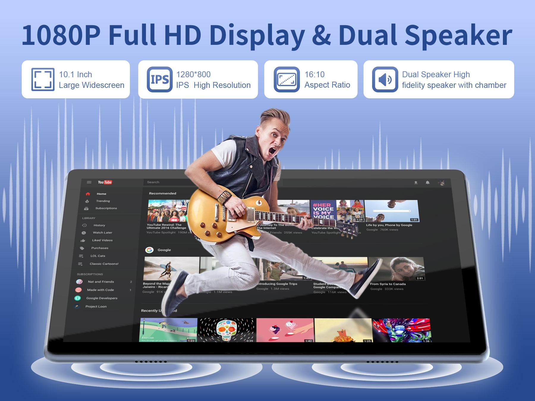 10.1 inch Android 14 Tablet with Case, 64GB ROM Quad-Core Processor 5000mAh Battery, 1280x800 IPS FHD Touchscreen 5MP+8MP Camera, Bluetooth,WiFi,Metal Body 10.1 inch Android 14 Tablet with Case, 64GB ROM Quad-Core Processor 5000mAh Battery, 1280x800 IPS FHD Touchscreen 5MP+8MP Camera, Bluetooth,WiFi,Metal Body