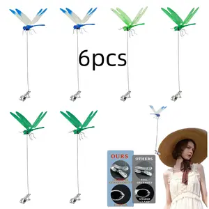 6pcs-Outdoor Fake Dragonfly Rod Clip, 3D Lifelike Metal Dragonfly Clip, Garden Decorative Bug Repellent Fly Scare Device, Creative Home & Patio Garden Miniatures Decoration, - Mosquito Zapper24cm Length Waterproof PVC Material，Creative Home Accessories