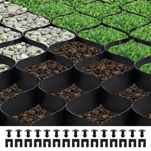 VEVOR Permeable Gravel Grid, 2 in Depth, 26.87x3.94 FT/8200x1200 mm, 1880 LBS/Sq Ft Grass Ground Retainer, Driveway Stabilization Geo Grid for Garden, Walkway, RV Parking