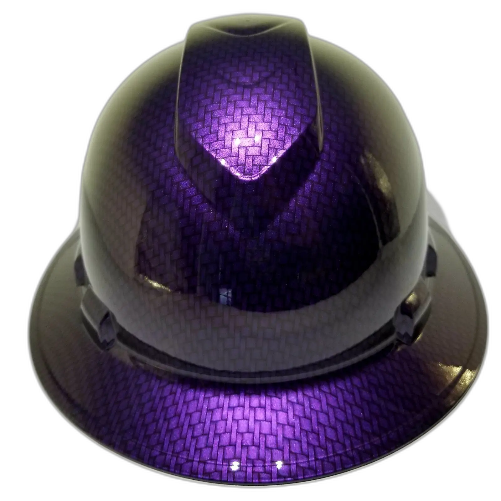 Plum Purple Carbon Fiber Glossy - Custom Hydro Dipped Full Brim Hard Hat