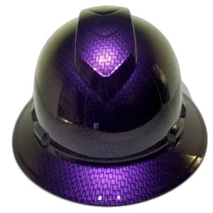 Plum Purple Carbon Fiber Glossy - Custom Hydro Dipped Full Brim Hard Hat